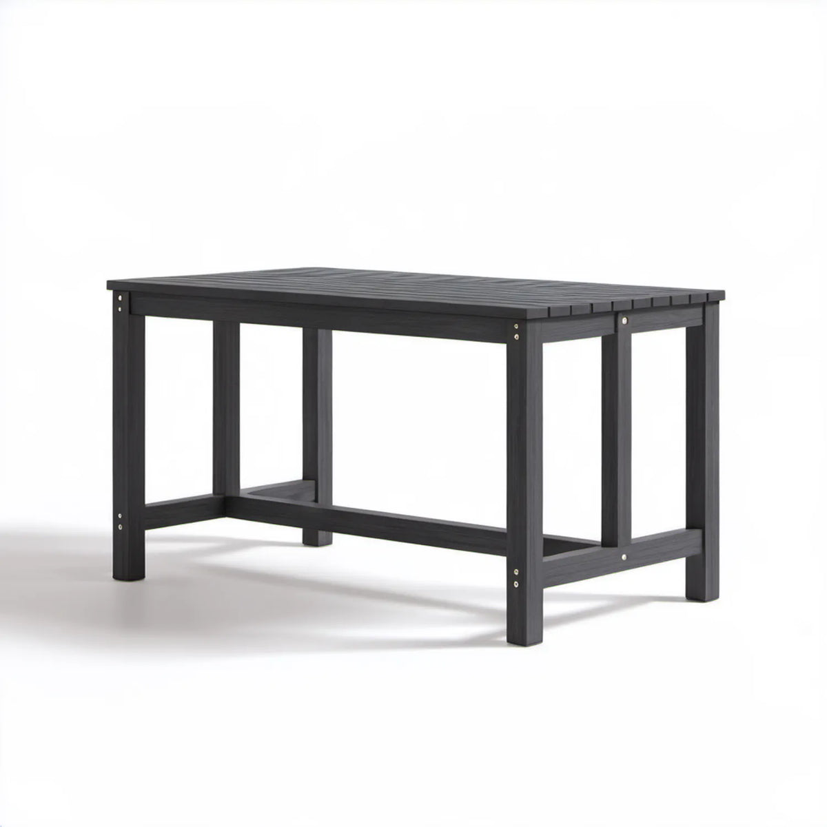 Czarny prostokątny stół ogrodowy z litego drewna akacjowego 150 x 90 x 75 cm