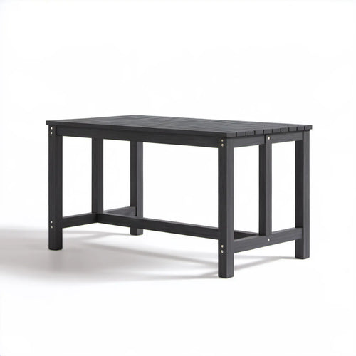 Czarny prostokątny stół ogrodowy z litego drewna akacjowego 150 x 90 x 75 cm