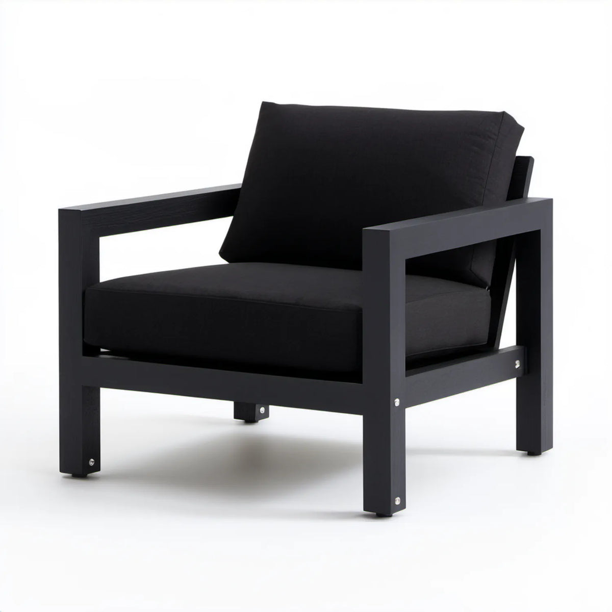 Czarny fotel ogrodowy z aluminium i poliestru 72 x 80 x 76 cm