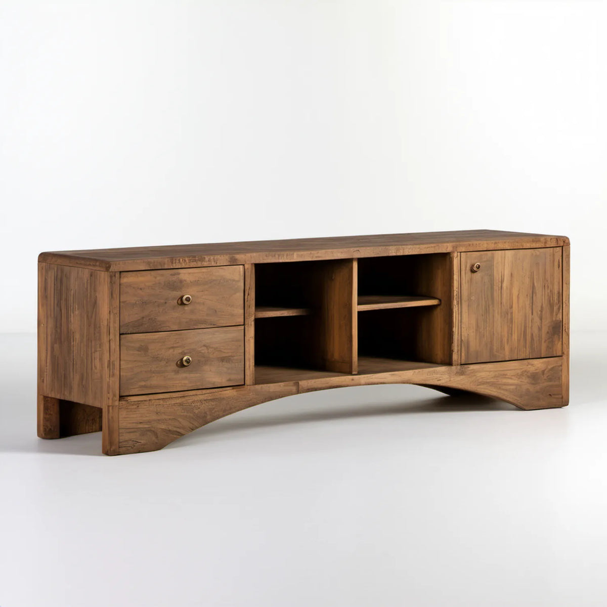 Brązowa szafka pod telewizor z litego drewna mango 140 x 30 x 45 cm