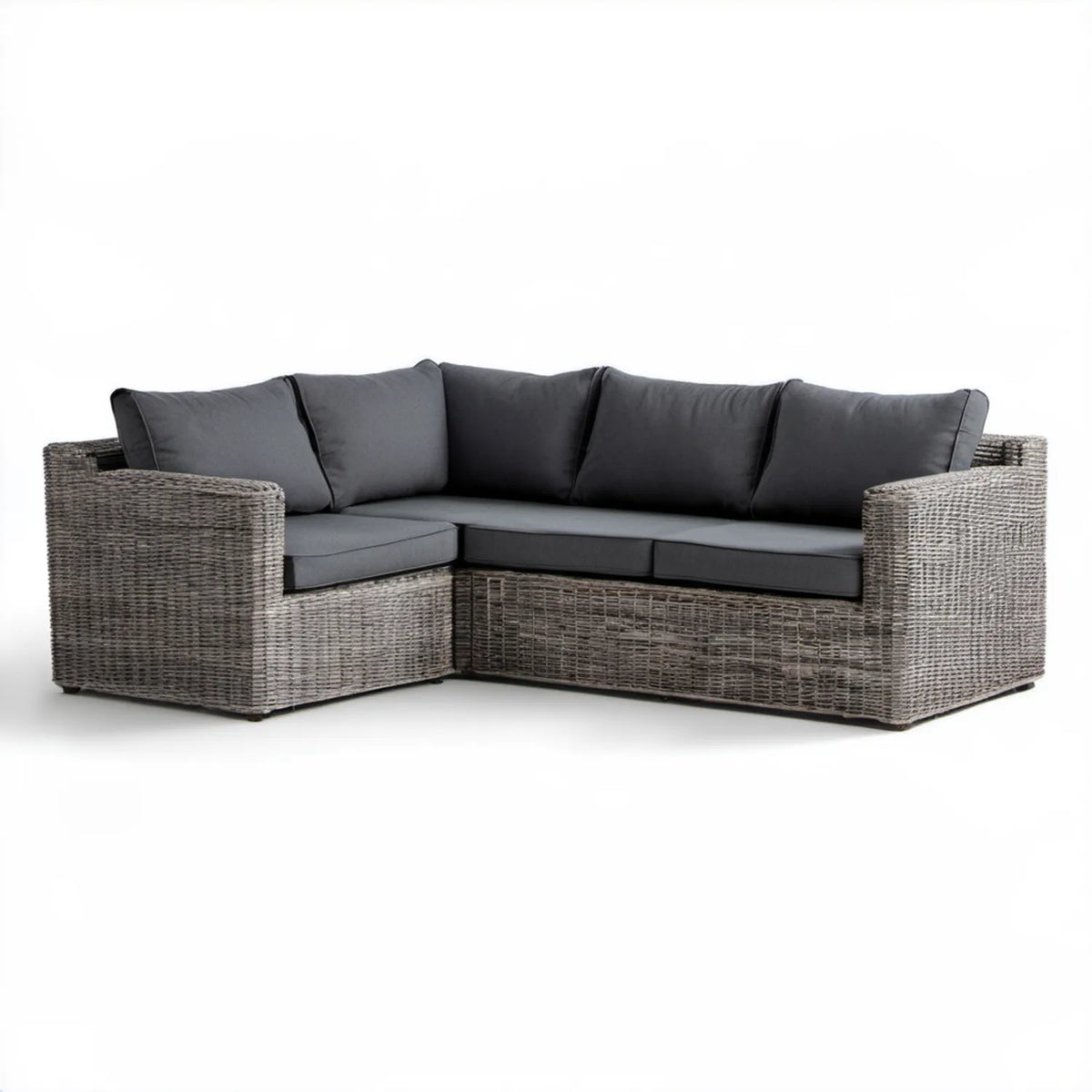 Narożna sofa ogrodowa z technorattanu Szara/Antracytowa 210 x 140 x 70 cm