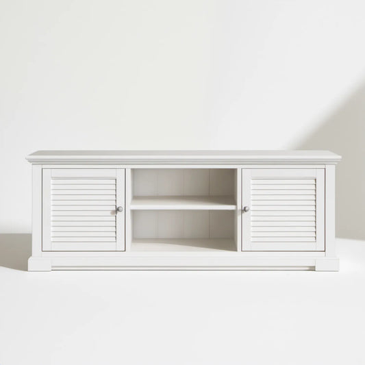 Biała szafka RTV 150 x 40 x 60 cm z płyty MDF