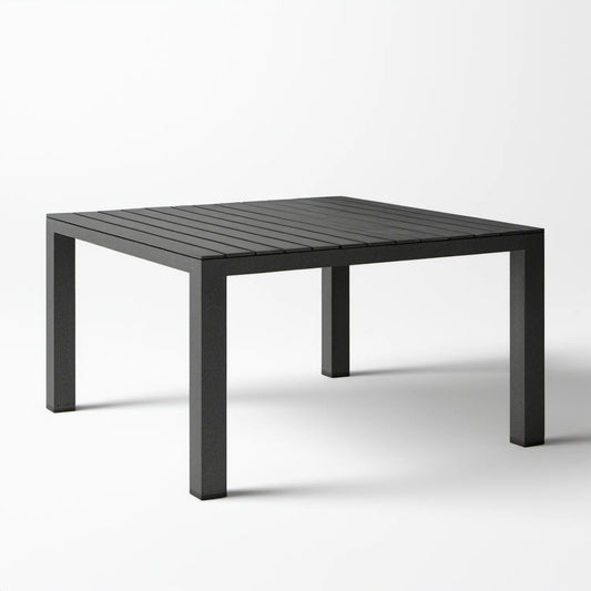 Prostokątny aluminiowy stół ogrodowy czarny 150 x 90 x 75 cm